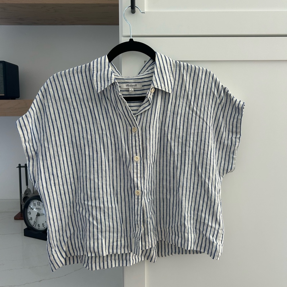 Madewell linen Striped Button-Up Shirt